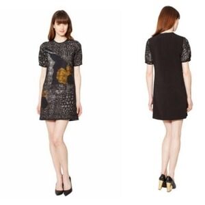 Raoul mika printed lace sheath dress